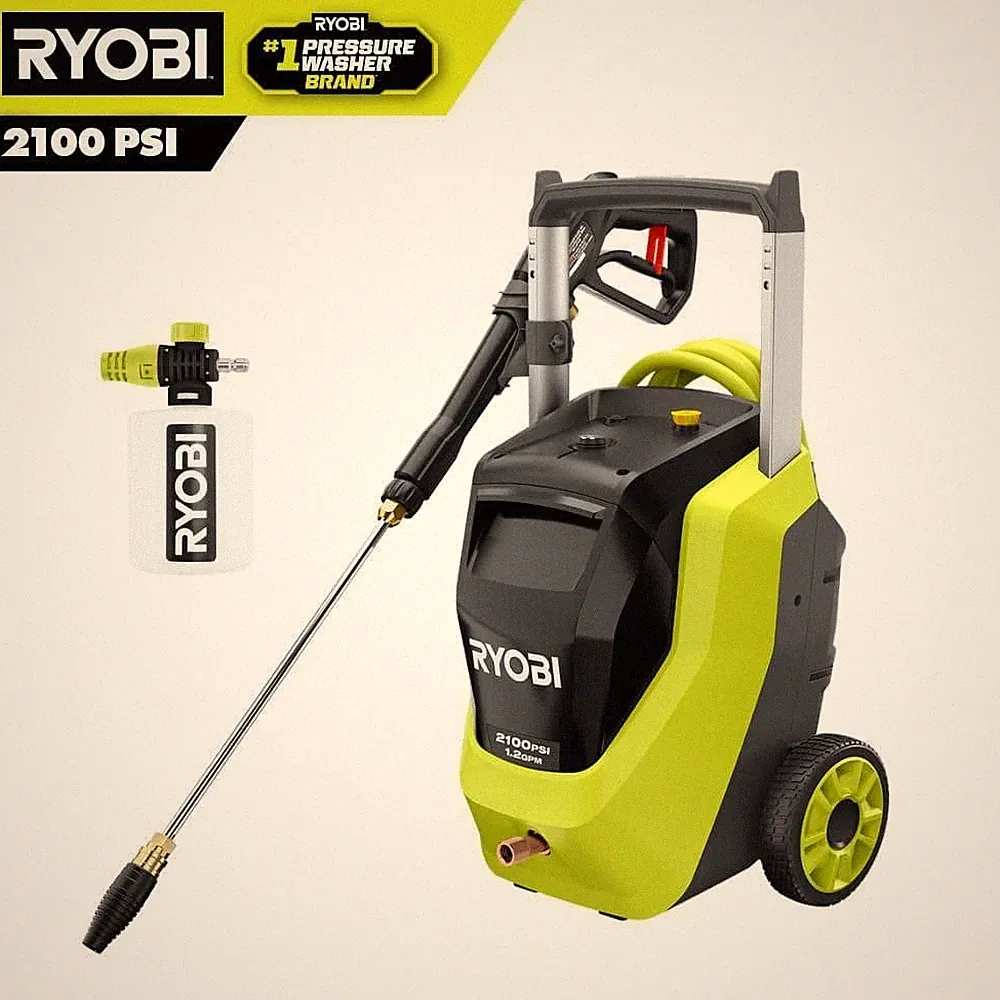 RYOBI 2100 PSI 1.2 GPM Cold Water Corded Electric Pressure Washer with Foamer