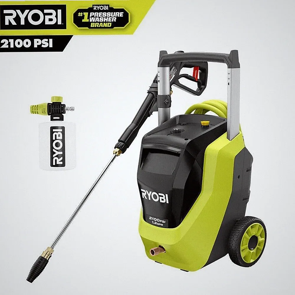 RYOBI 2100 PSI 1.2 GPM Cold Water Corded Electric Pressure Washer with Foamer