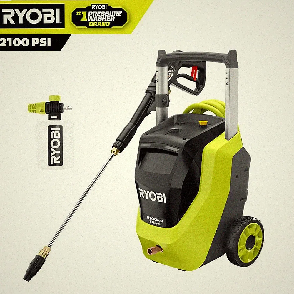 RYOBI 2100 PSI 1.2 GPM Cold Water Corded Electric Pressure Washer with Foamer