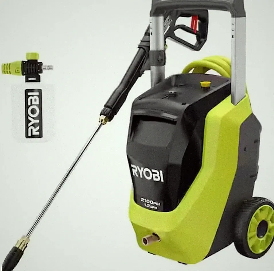 RYOBI 2100 PSI Cold Water Corded Electric Pressure Washer W/ Foamer RY142012 1.2