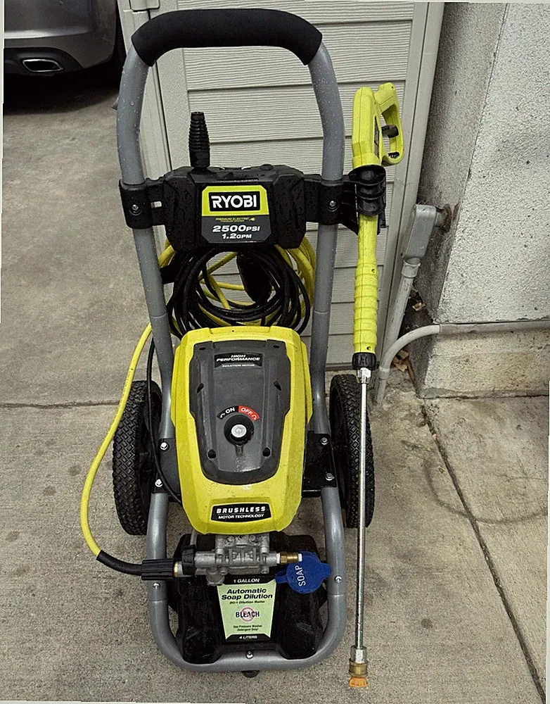 RYOBI 2500 PSI Corded Electric Cold Water Pressure Washer, 1-Gal Soap Tank