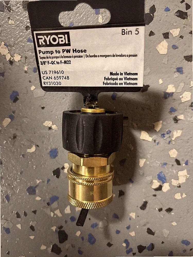 RYOBI 3/8 in Female Quick Connect M22 Coupler Pressure Washer 4000 PSI RY3103