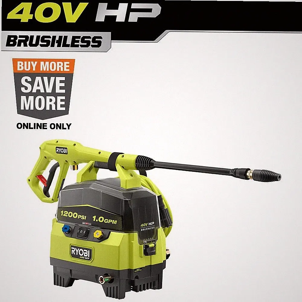 RYOBI 40V 1200 PSI 1.0 GPM Cordless Electric Cold Water Pressure Washer