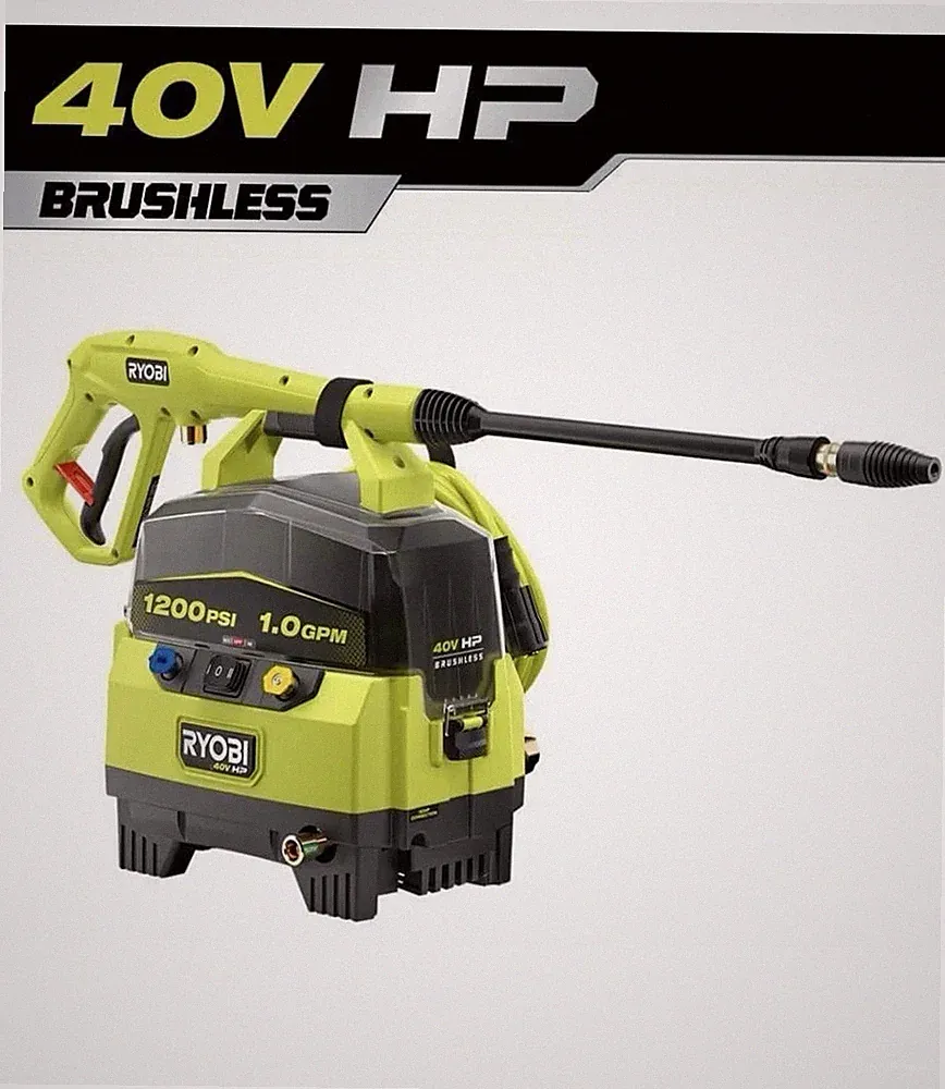 RYOBI 40V HP Brushless 1200 PSI 1.0 GPM Cordless Pressure Washer