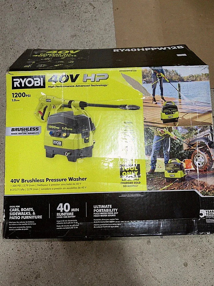 RYOBI 40V HP Brushless 1200 PSI 1.0 GPM Cordless Pressure Washer W81
