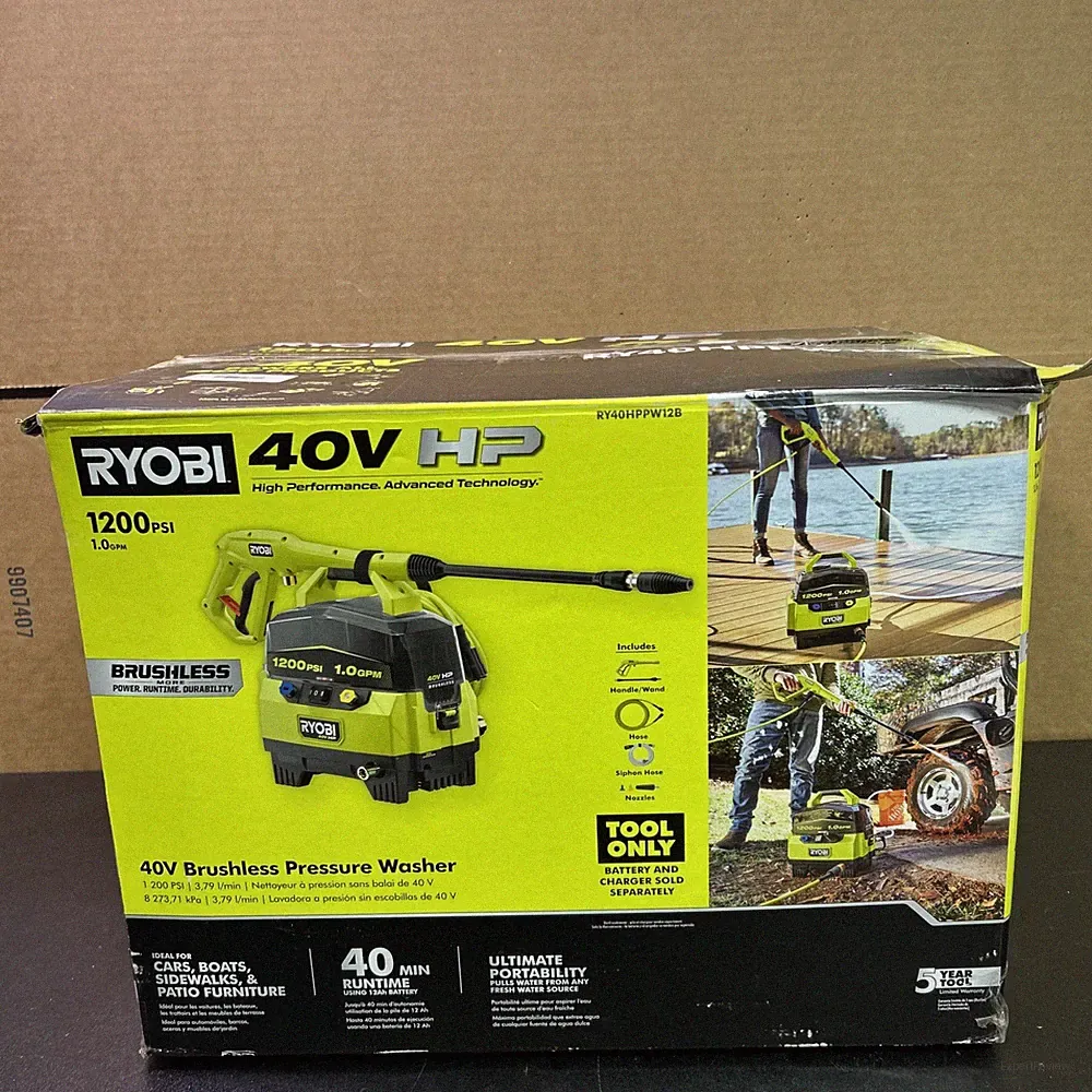 RYOBI 40V HP Brushless 1200 PSI 1.0 GPM Cordless Pressure Washer Z51