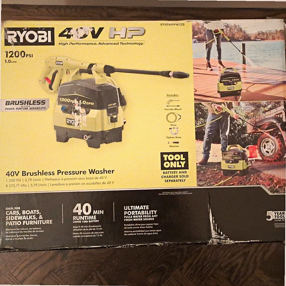 RYOBI 40V HP Brushless 1200 PSI Battery Pressure Washer w/ Gun Wand RY40HPPW12B