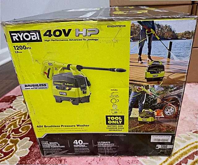 RYOBI 40V HP Brushless Cold Water Pressure Washer 1200 PSI 1.0 GPM Tool Only