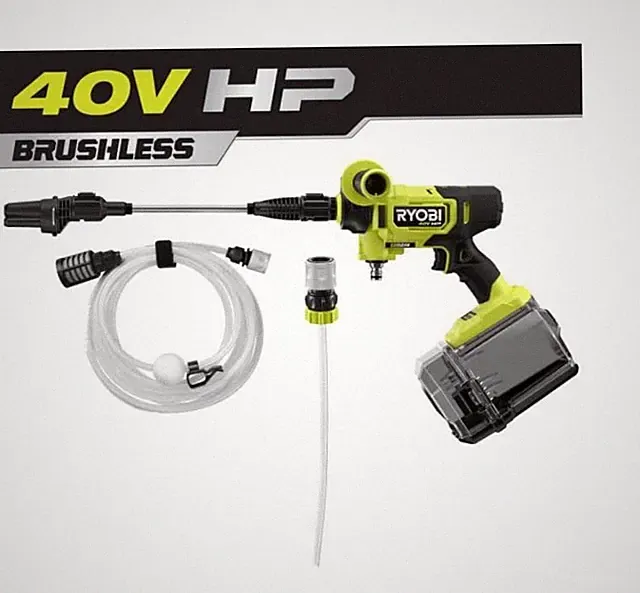 RYOBI 40V HP Brushless EZClean 600 PSI 0.7 GPM Cold Water Electric Power