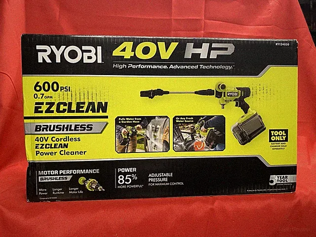 Ryobi 40V HP EZClean 600 PSI Power Cleaner Kit - RY124050 - Tool Only