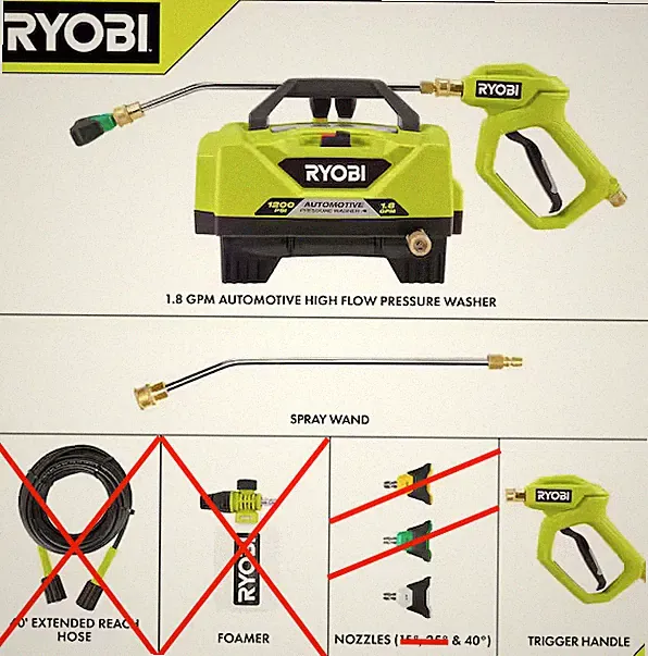 Ryobi Electric High Flow Pressure Washer 1.8 GPM Hose Gun Foamer RY14AM12