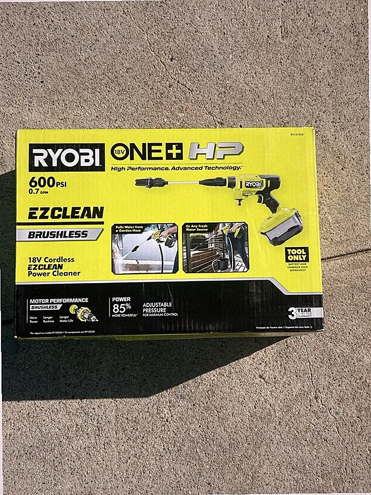 RYOBI ONE+ HP 18V Brushless 600 PSI 0.7 GPM Cordless Cold Water Power Cleaner