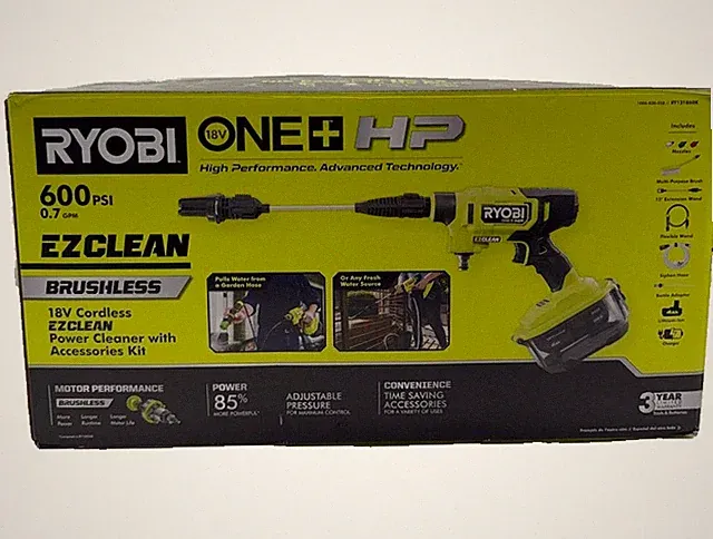 RYOBI ONE+ HP Brushless EZClean 600 PSI 0.7 GPM Cordless Electric Power Cleaner
