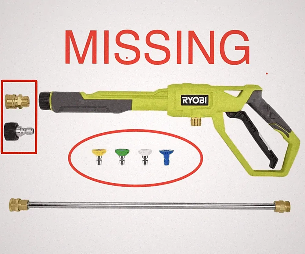 RYOBI Pressure Washer Trigger Handle Kit w/ Quick-Connect Adapters & Nozzles