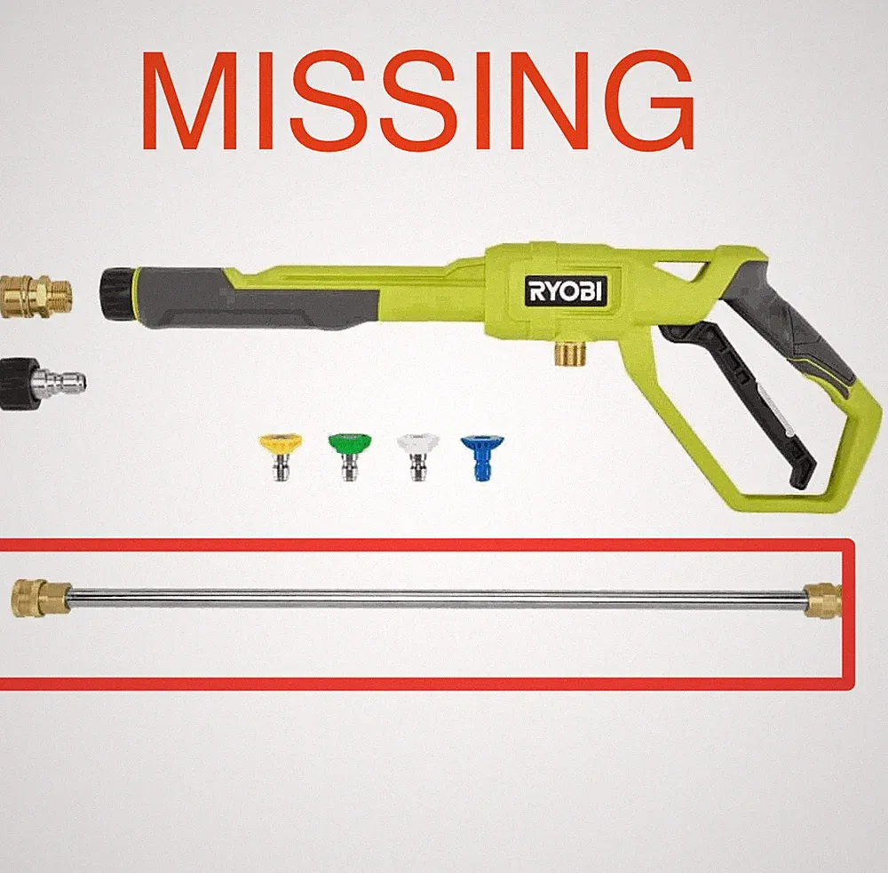 RYOBI Pressure Washer Trigger Handle Kit w/ Quick-Connect Adaptors & Nozzles
