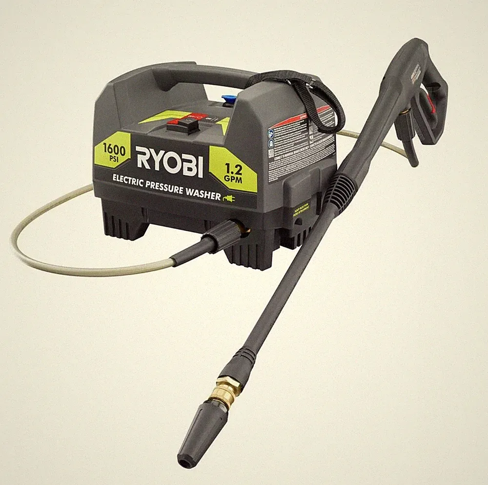 Ryobi RY141612 1600-PSI 1.2-GPM Electric Pressure Washer With 3 Tips