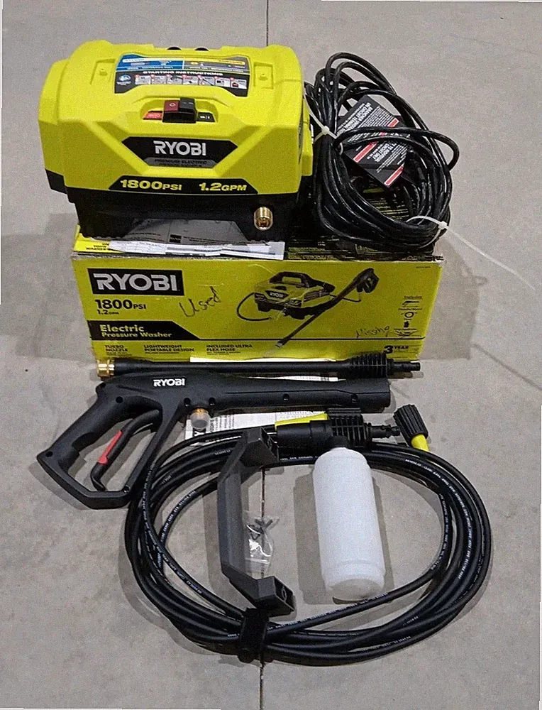 Ryobi RY141802 Electric 1800 psi Corded 1.2 gpm Pressure Washer - Used Lightly