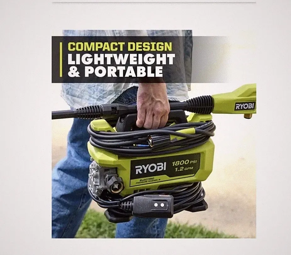 Ryobi RY141820VNM 1800 PSI Electric Pressure Washer