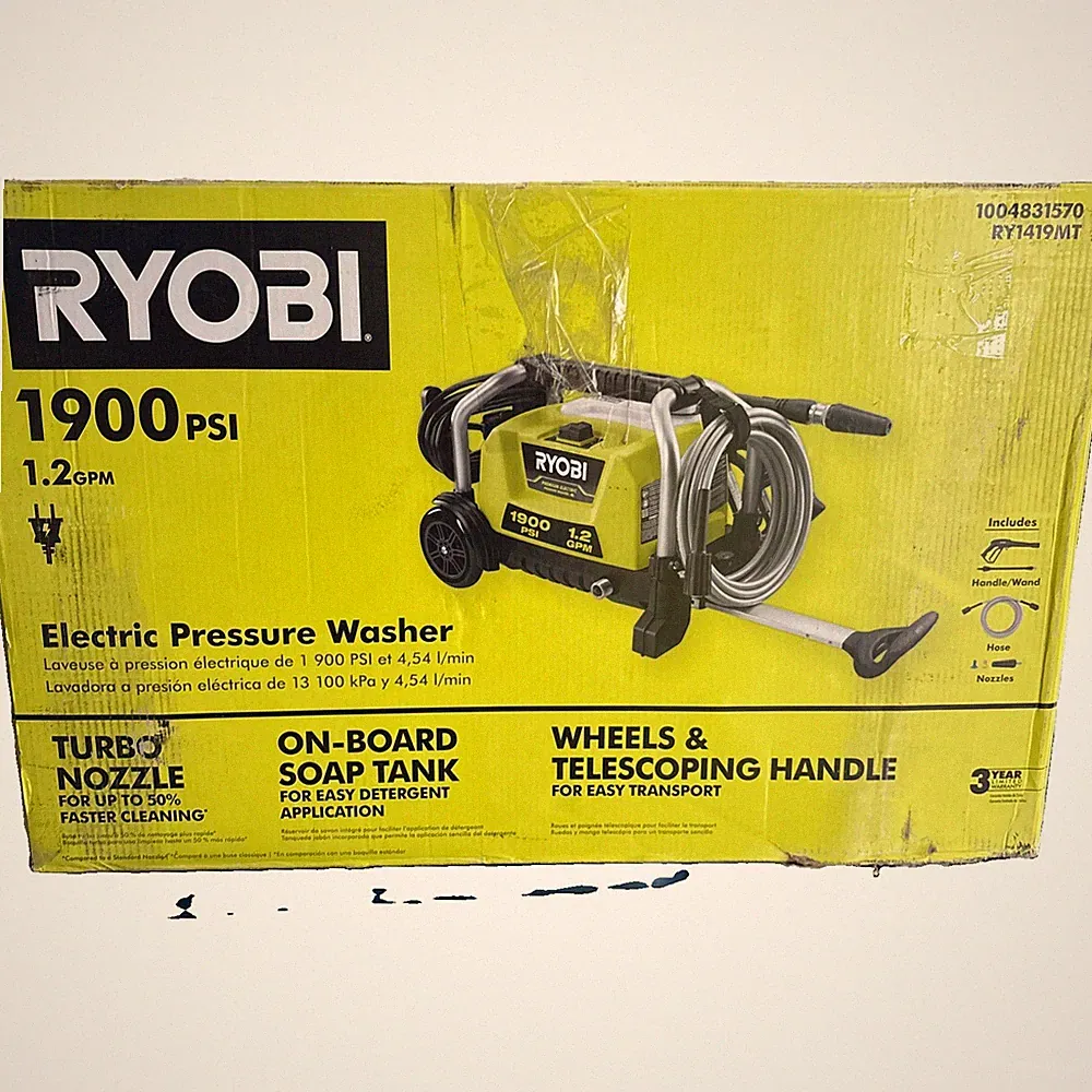 RYOBI RY1419MT 1900 PSI 1.2 GPM Electric Pressure Washer Tested Working