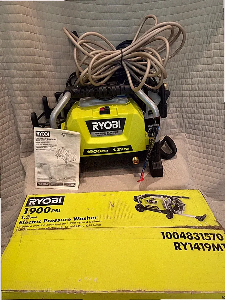 RYOBI RY1419MT 1900 PSI 1.2 GPM Electric Pressure Washer Tested Working