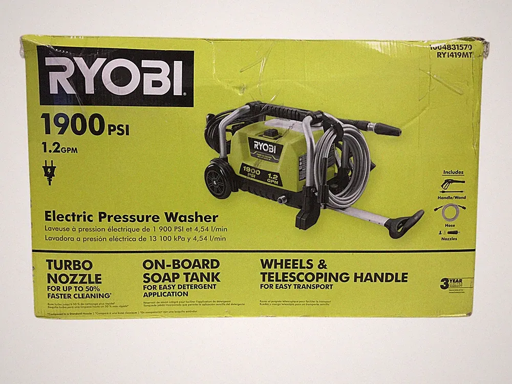 RYOBI RY1419MT 1900PSI 1.2GPM Electric Pressure Washer
