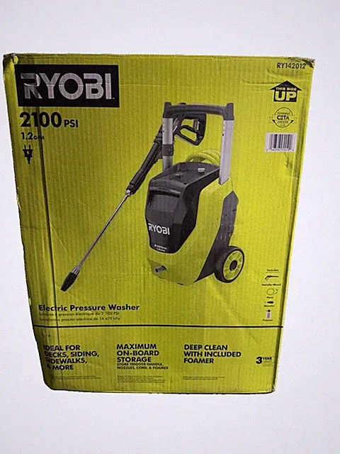 RYOBI RY142012 2100 PSI 1.2 GPM Electric Pressure Washer Tested No Foamer