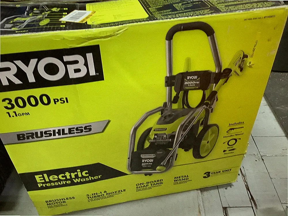 RYOBI RY143011 3000 psi Brushless Electric Pressure Washer w/ Soap Tank