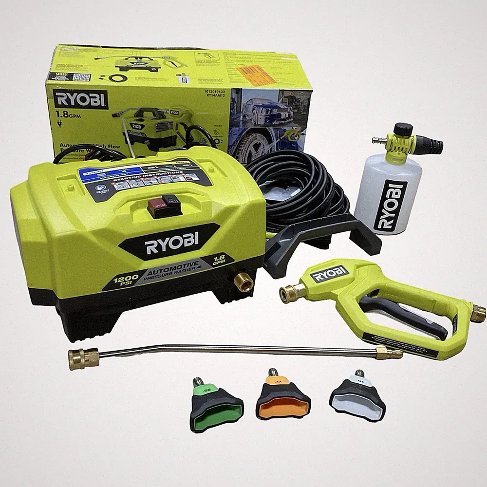 RYOBI RY14AM12 1.8 GPM 1200 PSI Automotive High Flow Pressure Washer - EXCELLENT