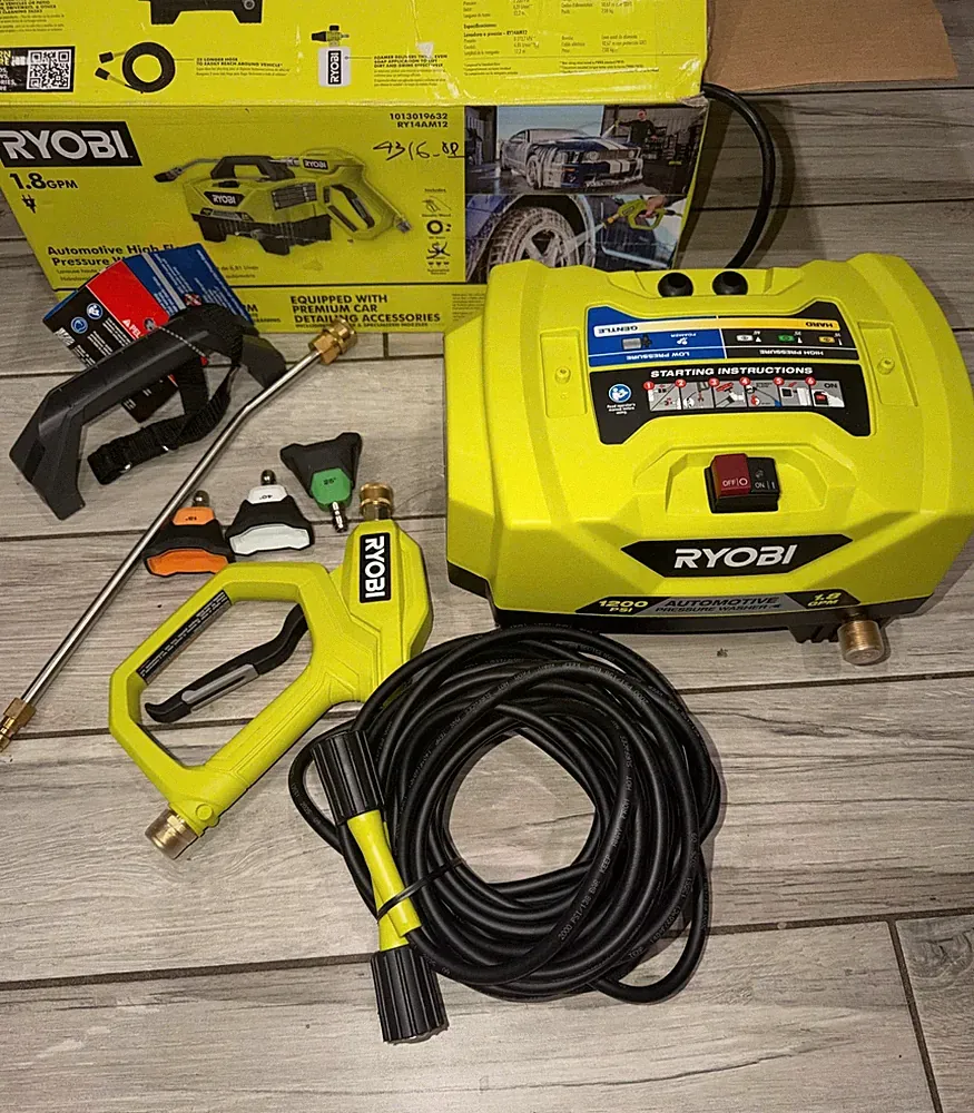 RYOBI RY14AM12 1200 PSI 1.8 GPM Automotive Electric Pressure Washer