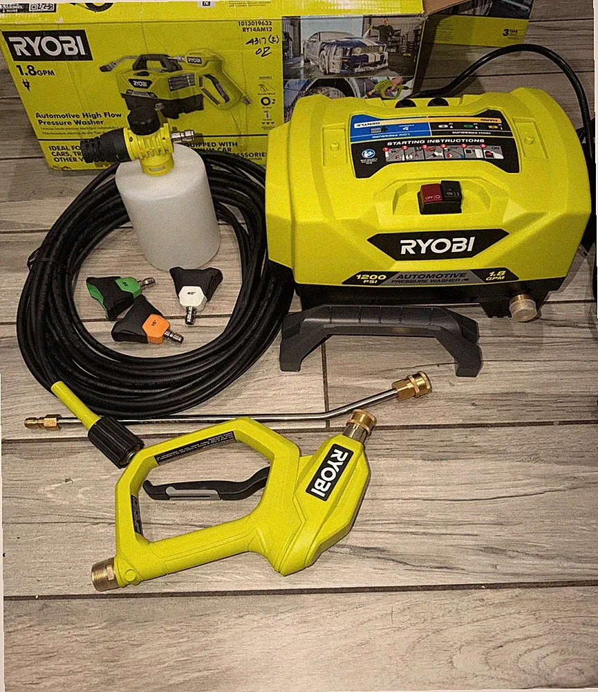 RYOBI RY14AM12 1200 PSI 1.8 GPM Automotive Electric Pressure Washer
