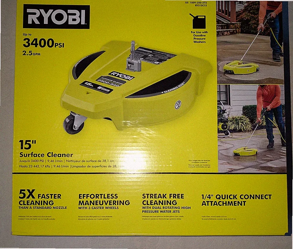 Ryobi RY31SC15 15" Surface Cleaner for Gas Pressure Washer, 2.5 GPM, 1/4" QC