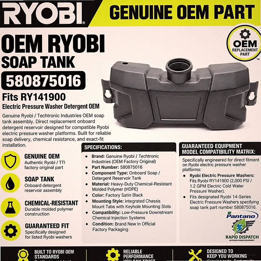Ryobi Soap Tank 580875016 RY141900 Electric Pressure Washer Detergent OEM