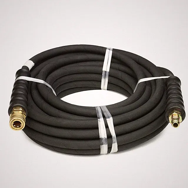 Schieffer 4000 PSI 3/8" x 50 FT 1 Wire Rubber Pressure Washer Hose with Couplers