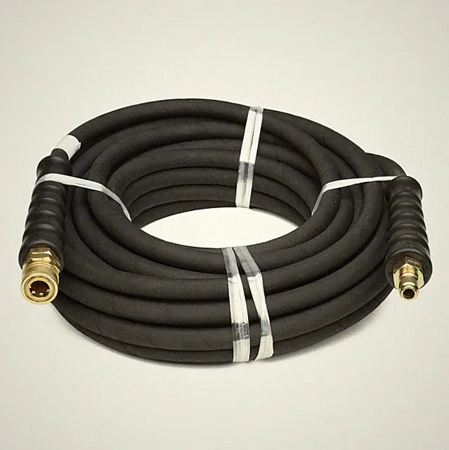 Schieffer 4000 PSI 3/8" x 50 FT 1 Wire Rubber Pressure Washer Hose with Couplers