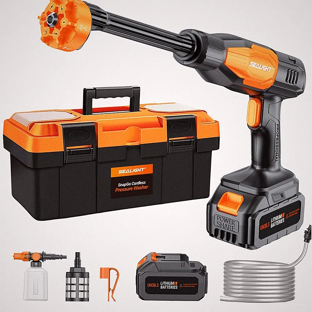 SEALIGHT Cordless Pressure Washer, 970PSI Power Washer with 3.0Ah Battery