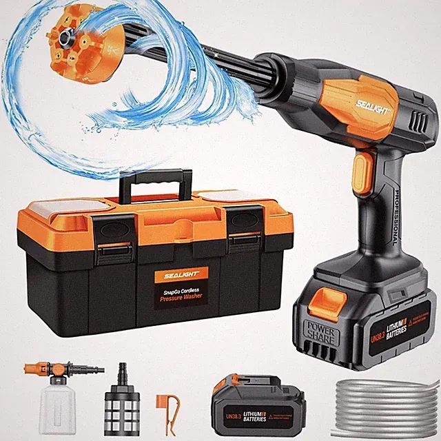 SEALIGHT Cordless Pressure Washer Power Washer, 970PSI Portable Car... Fast Ship
