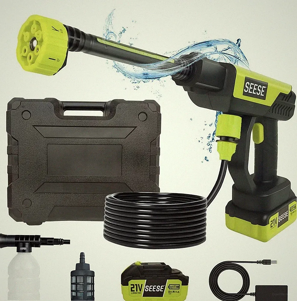 SEESE 1000 PSI Cordless Pressure Washer for Car & Garden with Charger Base