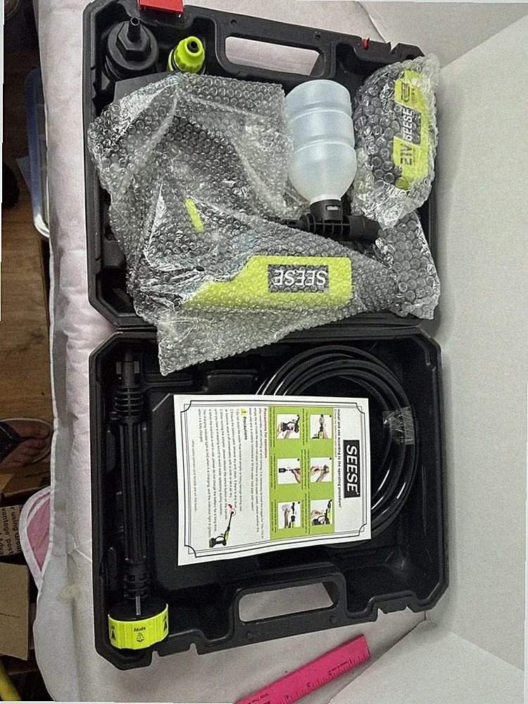 SEESE 21V Cordless Portable Pressure Washer 6-in-1 Nozzle Green