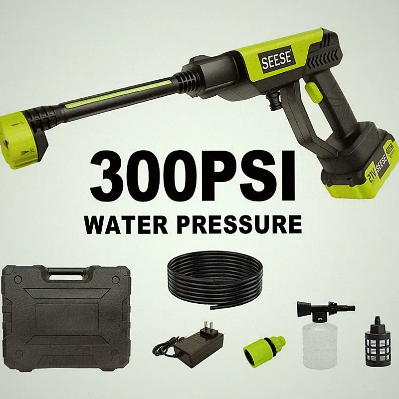 SEESE Cordless Pressure Washer and Single Port Charger Base, Bottle Portable Was