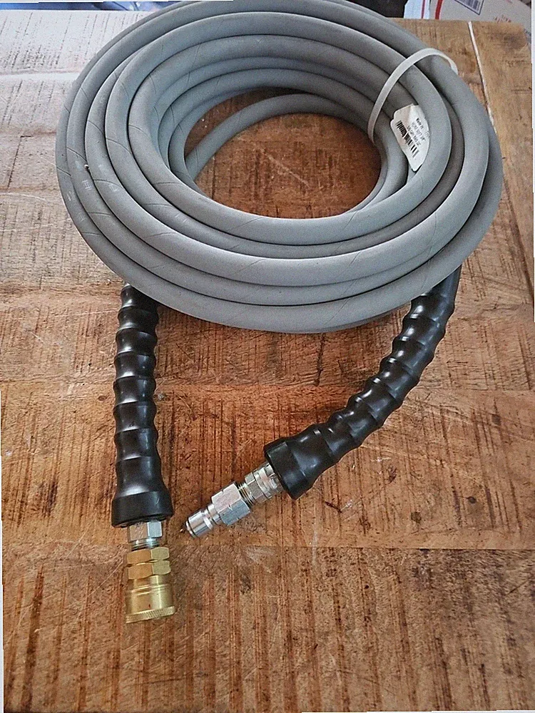 SEMPERJET PRESSURE WASHER Hose, W/QUICK CONNECTS, Gray, 3/8″, 50 Ft. 4200psi