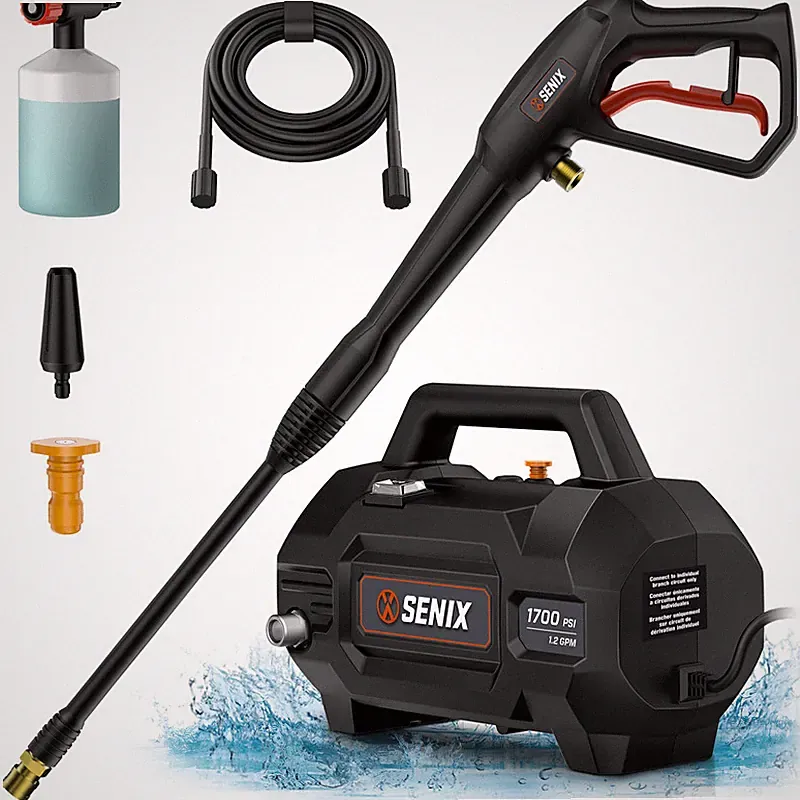 Senix 13 Amp Electric Pressure Washer - 1700 Psi 1.2 Gpm Compact Foam Cannon