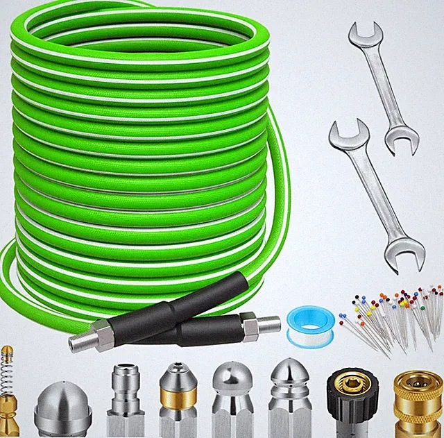 Sewer Jetter Kit 100 FT for Pressure Washer, 5800 PSI Drain Cleaner Hose 1/4 Inc