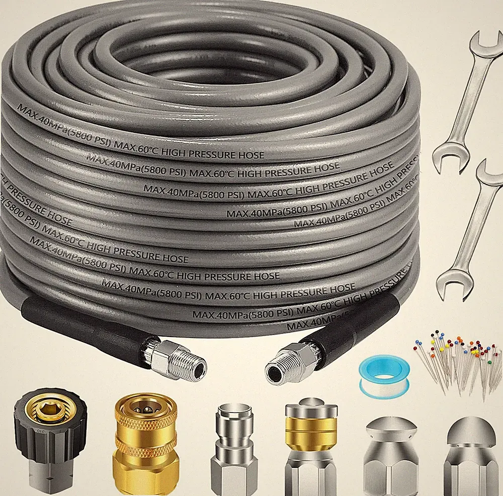 Sewer Jetter Kit 100FT for Pressure Washer, 5800PSI Drain Cleaner Hose 1/4 Inch