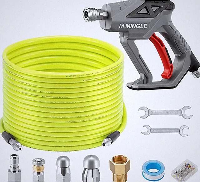 Sewer Jetter Kit for Pressure Washer 100 FT, Drain Cleaner Hose with Power Washe