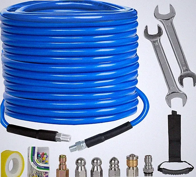 Sewer Jetter Kit for Pressure Washer 100FT, 4000 PSI Drain Cleaner Hose 1/4 Inch