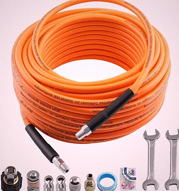 Sewer Jetter Kit for Pressure Washer 100FT, 5800PSI Drain Cleaner Hose 1/4 Inch