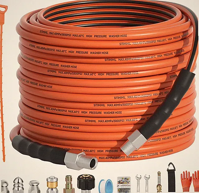 Sewer Jetter Kit for Pressure Washer 100Ft,5800Psi Drain Cleaner Hose 1/4 Inch N