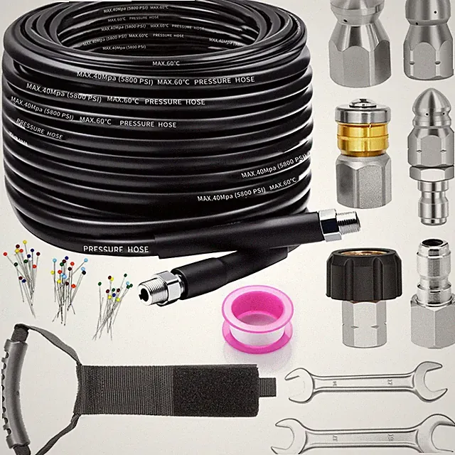 Sewer Jetter Kit for Pressure Washer, 100FT Drain 100FT, Black -100FT hose