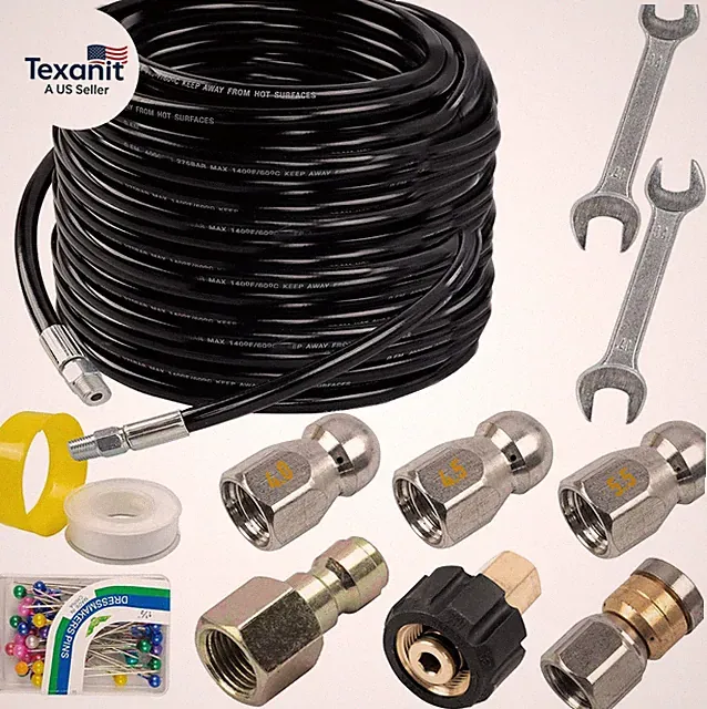 Sewer Jetter Kit for Pressure Washer 100FT, Drain Cleaner Hose 1/4 Inch NPT, Ori