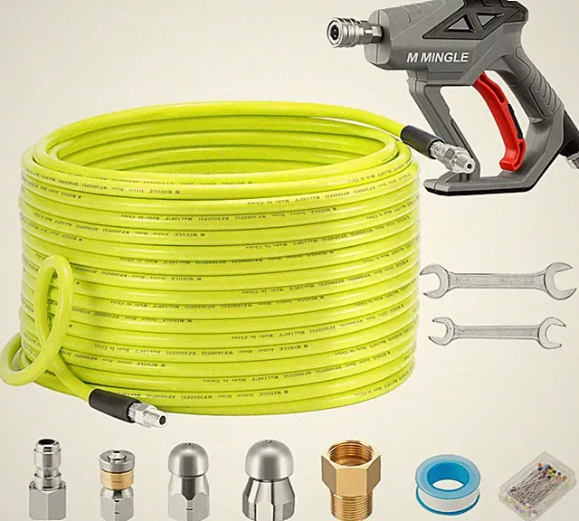 Sewer Jetter Kit for Pressure Washer 200 FT, Drain Cleaner Hose with Power Washe
